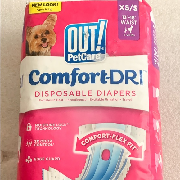 XS/A Out! Pet Care Comfort Dri Disposable Diapers - Picture 1 of 5